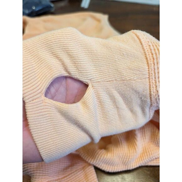 Athleta Orange Coaster Luxe Waffle Knit Sweatshirt Womens Size 1X - Picture 9 of 9